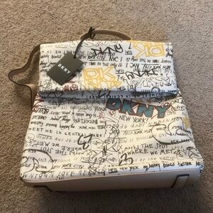 Dkny Tilly graffiti foldover backpack